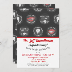 Dentist Graduation Invitation Chalk Dental Party