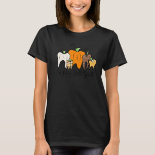 Dentist Happy Fall Yall Pumpkin Teeth Dental Hallo T-Shirt