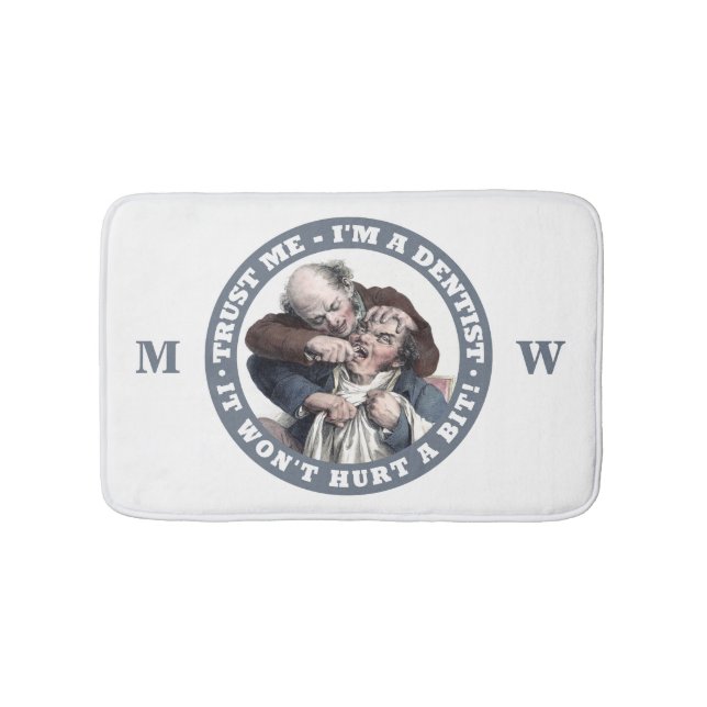 DENTIST humour custom monogram bath mats (Front)