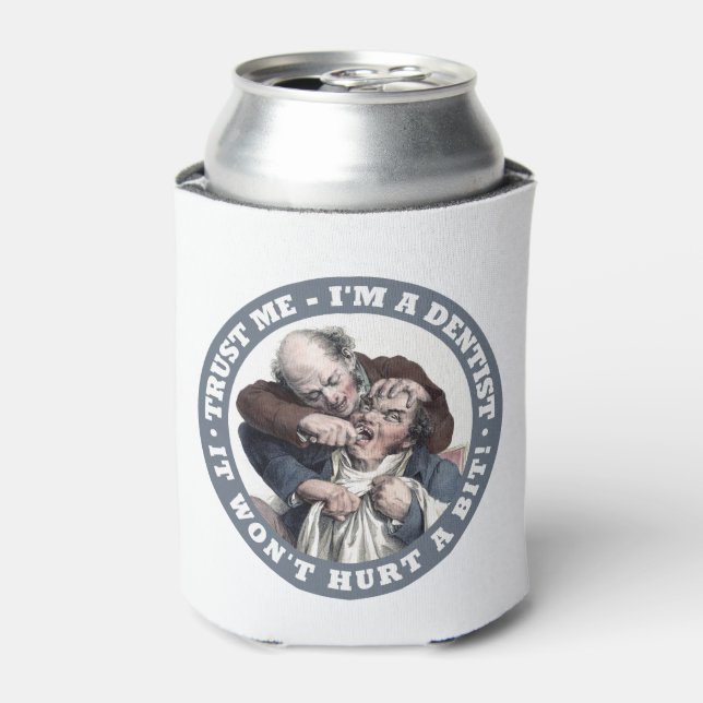 DENTIST humour custom monogram drink coolers (Can Front)