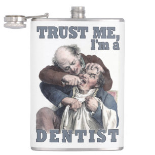 DENTIST humour custom monogram flask