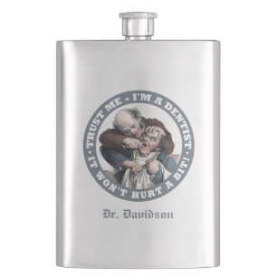 DENTIST humour custom monogram flask