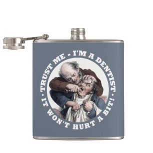 DENTIST humour custom monogram flask