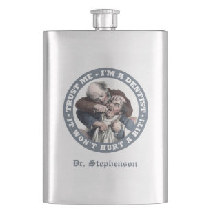 DENTIST humour custom monogram flask