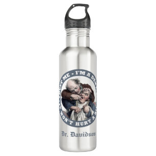 DENTIST humour custom monogram water bottles