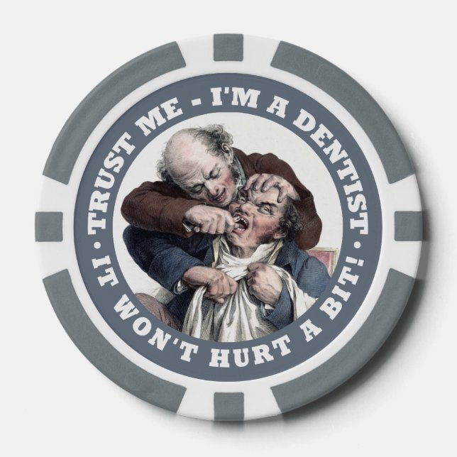 DENTIST humour custom name poker chips (Front)