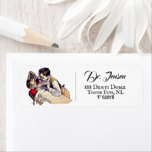 Dentist Humour Horror Illustration Vintage Return Address Label