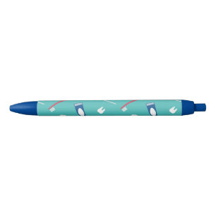 Dentist Instruments Seamless Pattern Black Ink Pen