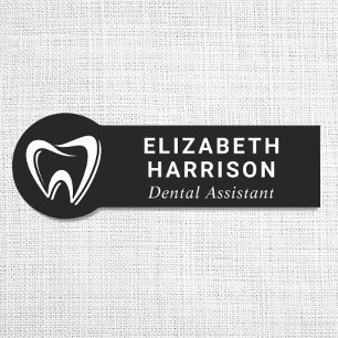 Dentist Logo Dental Office Black Name Tag