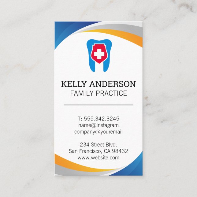 Dentist Logo | Healthcare  Business Card (Front)