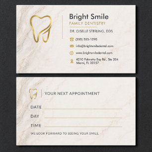 Dentist Marble Dental Care Logo Appointment Card