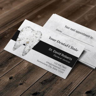 Dentist Marble Tooth Modern Dental Appointment Card