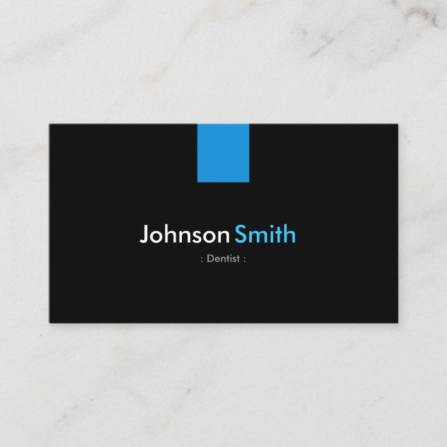 Dentist Modern Aqua Blue Business Card (Front)