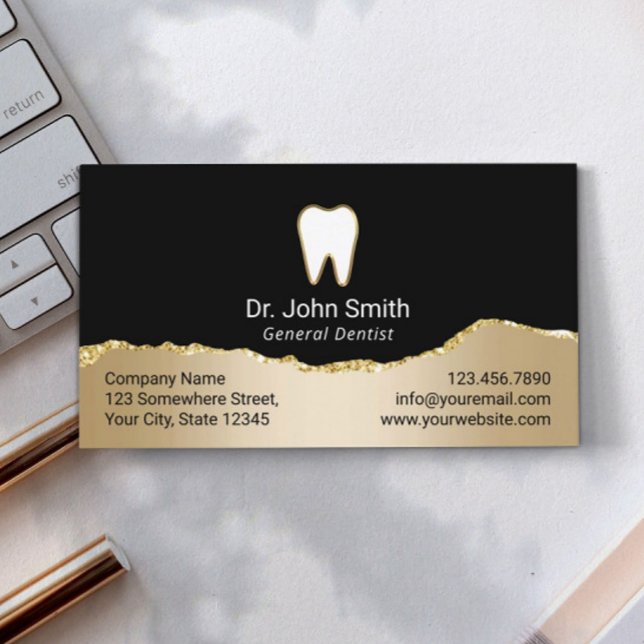 Dentist Modern Black & Gold Dental Appointment (Creator Uploaded)