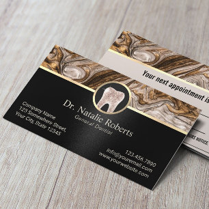 Dentist Modern Copper Gold & Black Dental Office Appointment Card