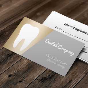 Dentist Modern Gold Dental Appointment Card