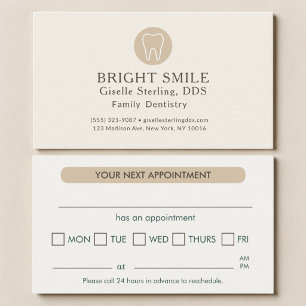 Dentist Modern Light Beige Appointment Card