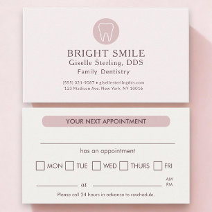 Dentist Modern Light Blush Pink Appointment Card