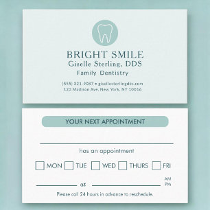 Dentist Modern Light Turquoise Appointment Card
