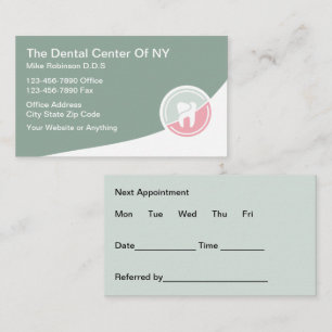 Dentist Modern Low Key Appointment Cards