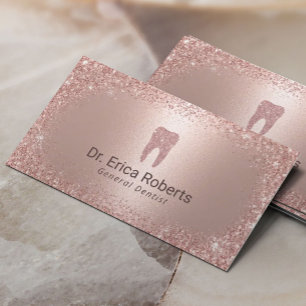 Dentist Modern Rose Gold Dental Appointment Business Card