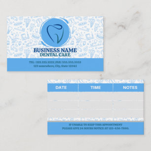 Dentist Modern Tooth Logo Dental Care Appointment  Card