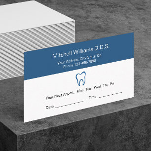 Dentist Office Appointment Cards