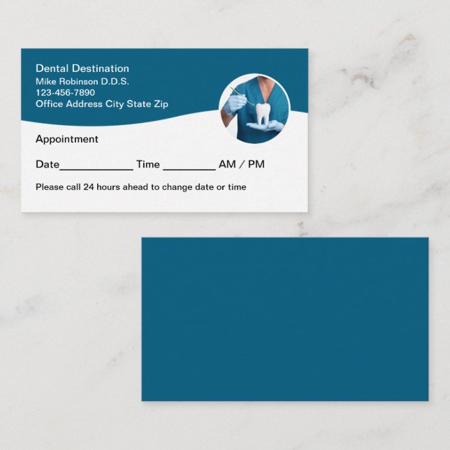 Dentist Office Appointment Modern Business Cards (Front/Back)