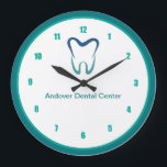 Dentist Office Custom Waiting Room Clocks<br><div class="desc">Customise this business office Dentist theme wall decor clock created with a modern Dentist office tooth logo you can leave in place or replace and text you can edit with the name of the dental professional,  name of your dentistry industry service,  or a slogan. Designed on high quality acrylic.</div>