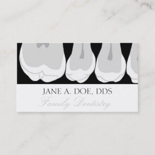 Dentist Office Dental Teeth X-Ray Silver Script Business Card