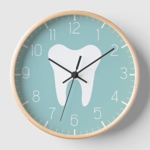 Dentist Office Dental White Tooth Clock 
