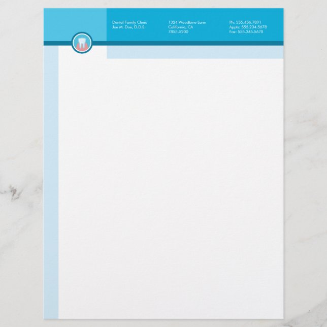 Dentist Office Designed Letterhead Design (Front)