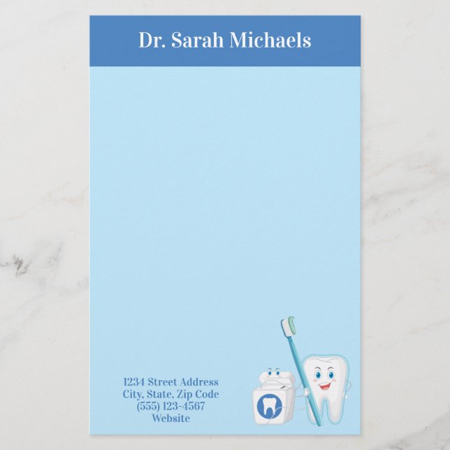 Dentist Office Personalised Post-It Notes Stationery (Front)