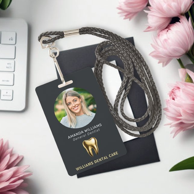 Dentist Office Professional Elegant Photo ID Badge (Creator Uploaded)