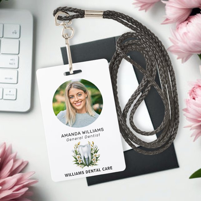 Dentist Office Professional Elegant Photo ID Badge (Creator Uploaded)