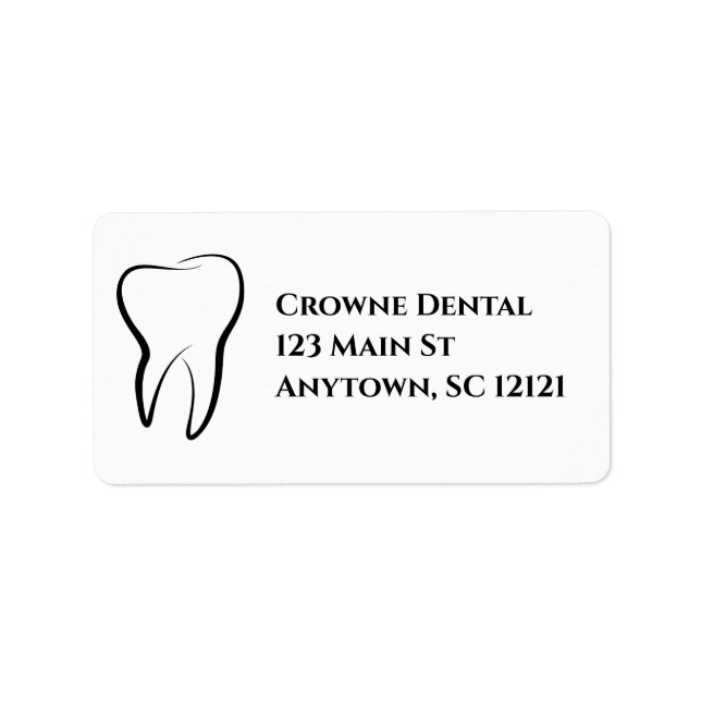 Dentist Office Return Address Labels Personalised (Front)