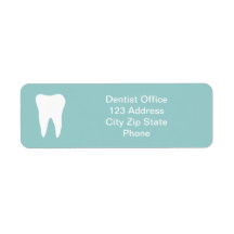 Dentist office return address labels | tooth logo