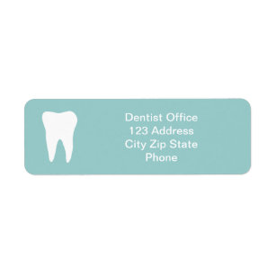 Dentist office return address labels   tooth logo