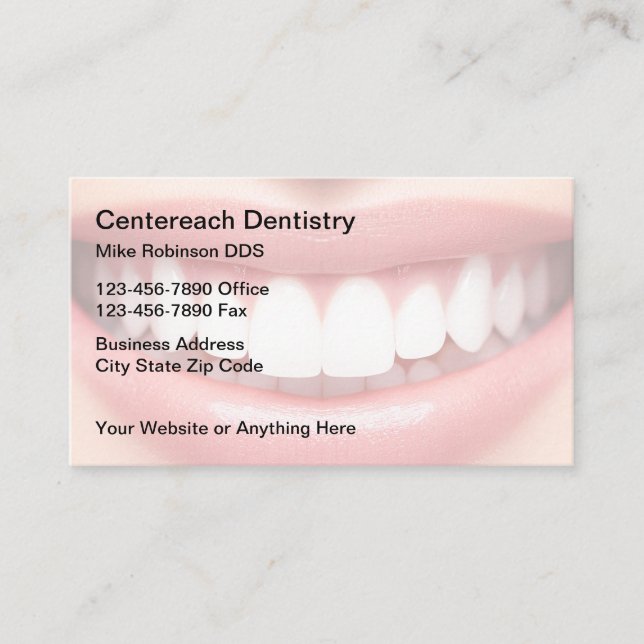 Dentist Office Smile Theme Business Cards (Front)
