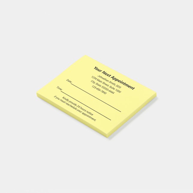 Dentist Office Your Next Appointment Reminder Post-it Notes (Angled)