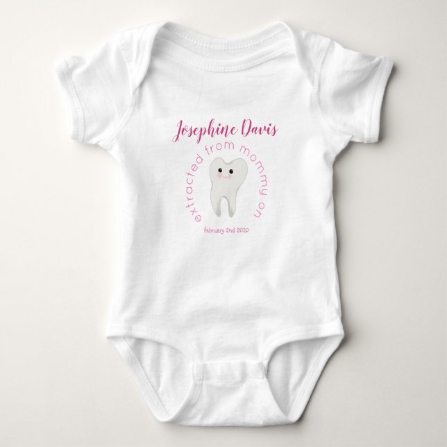 Dentist or Dental Hygienist New Mum Baby One-Piece Baby Bodysuit (Front)