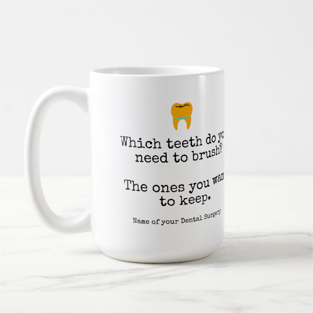 Dentist Oral hygiene instructions custom Coffee Mug (Left)
