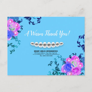 Dentist Orthodontist Braces Thank You Postcard