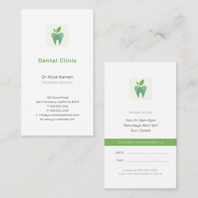 Dentist | Paediatrics Dentist Business Card (Front/Back)