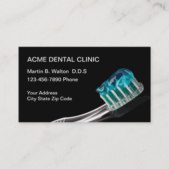 Dentist Patient Appointment Business Cards (Front)