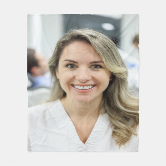 Dentist Photo Customize Personalize Fleece Blanket (Front)