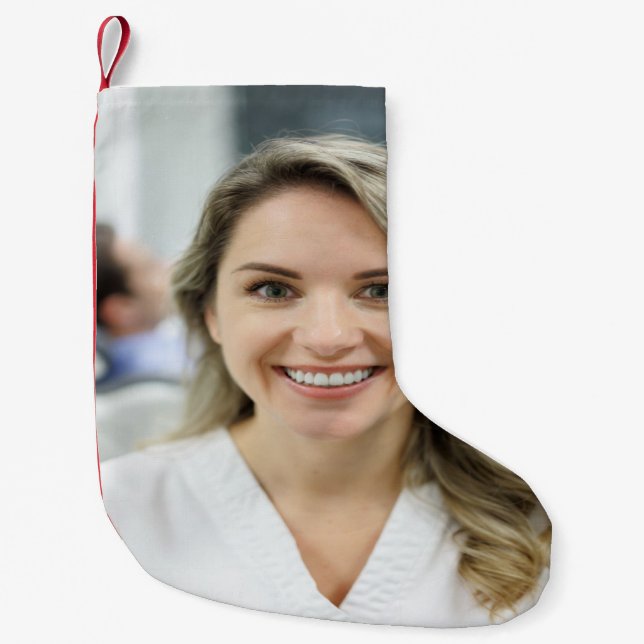 Dentist Photo Customize Personalize Small Christmas Stocking (Front)