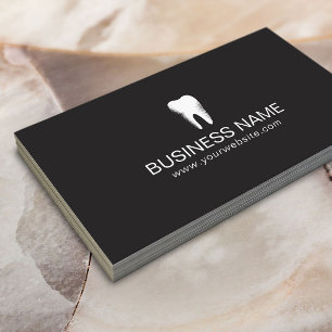 Dentist Plain Black Dental Care Minimal Business Card