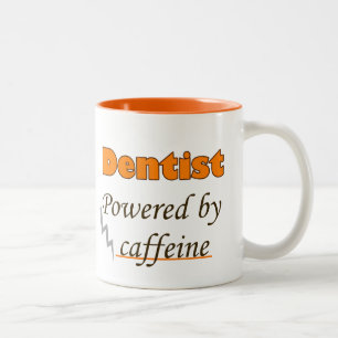 Dentist Powered by caffeine Two-Tone Coffee Mug
