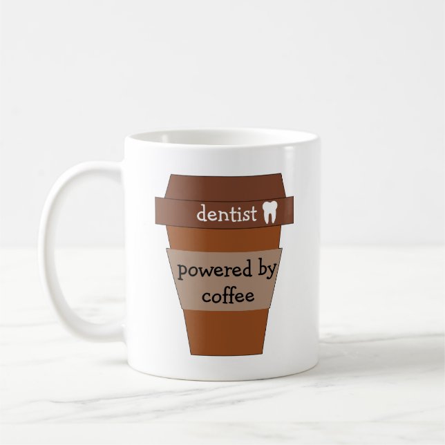 Dentist Powered By Coffee Mug (Left)